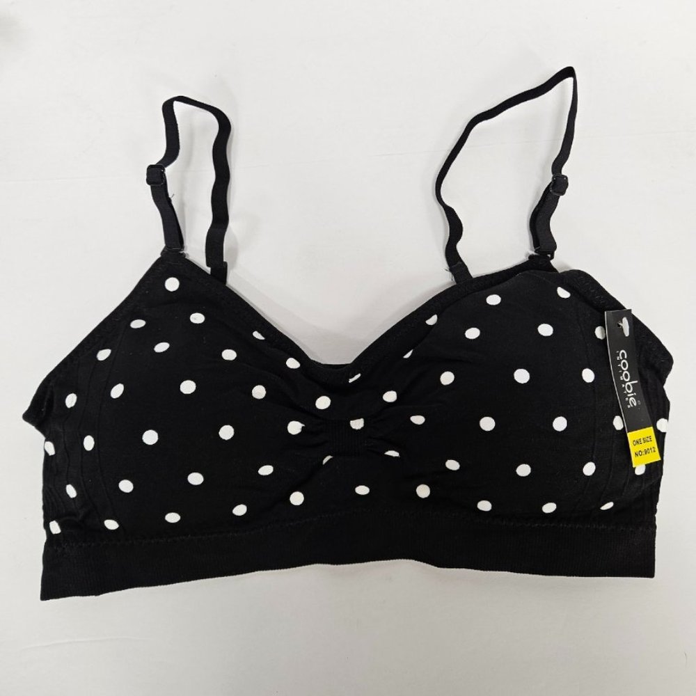 coobie Black and White Polka Dot Wireless Bra